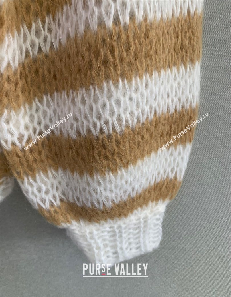 Loewe Mohair Crochet Cardigan White/Beige 2025 0904 (QI-250904096)