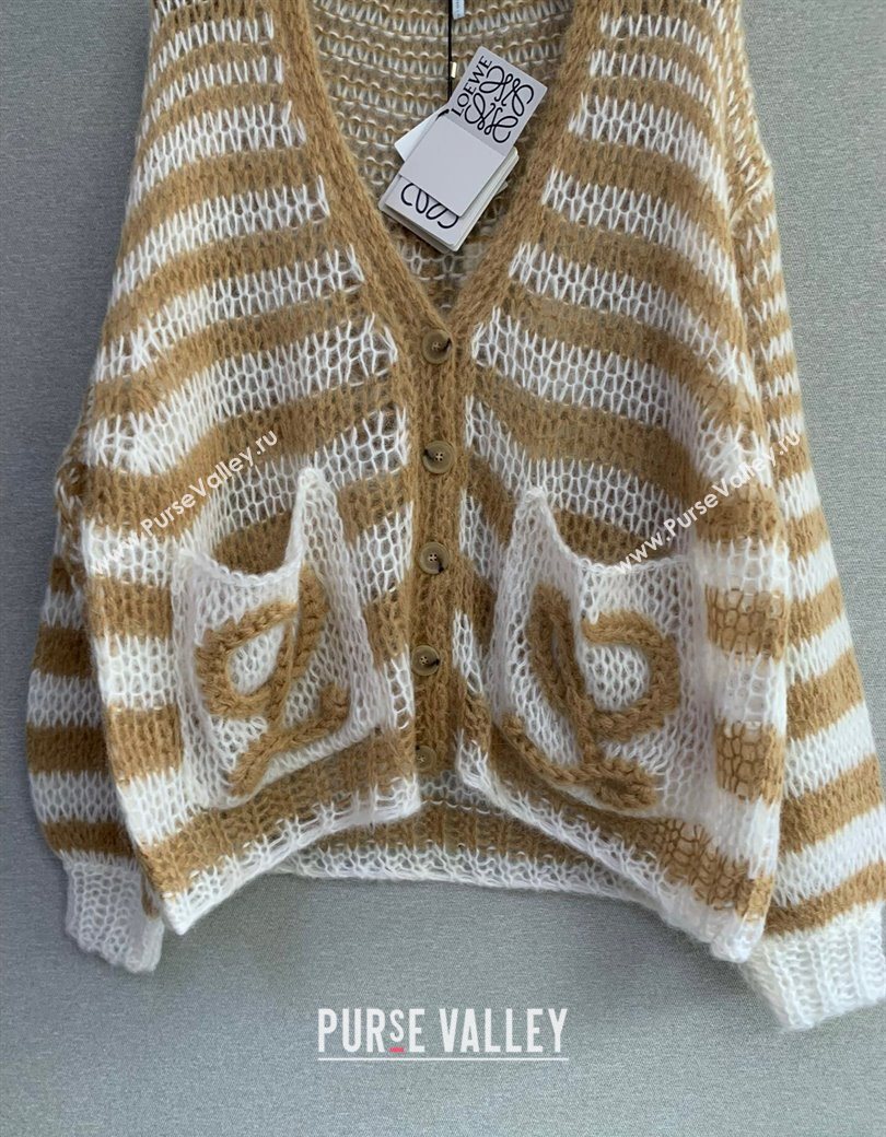 Loewe Mohair Crochet Cardigan White/Beige 2025 0904 (QI-250904096)
