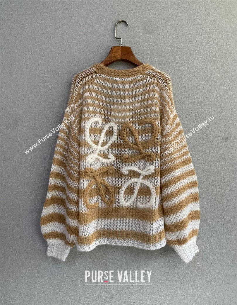 Loewe Mohair Crochet Cardigan White/Beige 2025 0904 (QI-250904096)
