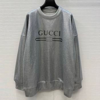 Gucci Cotton Sweatshirt Silver Grey 2025 GG090404 (QI-250904078)