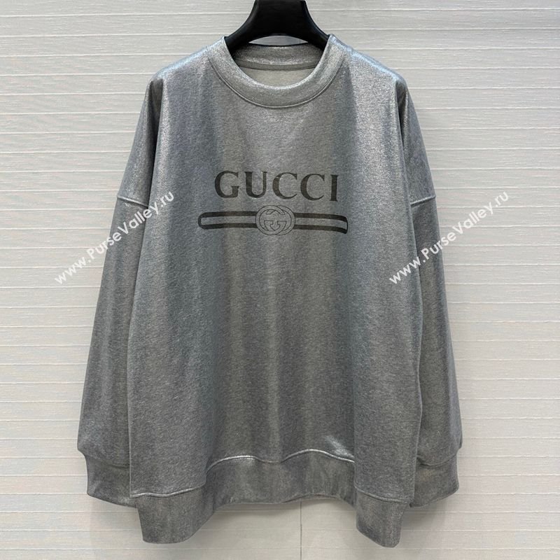 Gucci Cotton Sweatshirt Silver Grey 2025 GG090404 (QI-250904078)