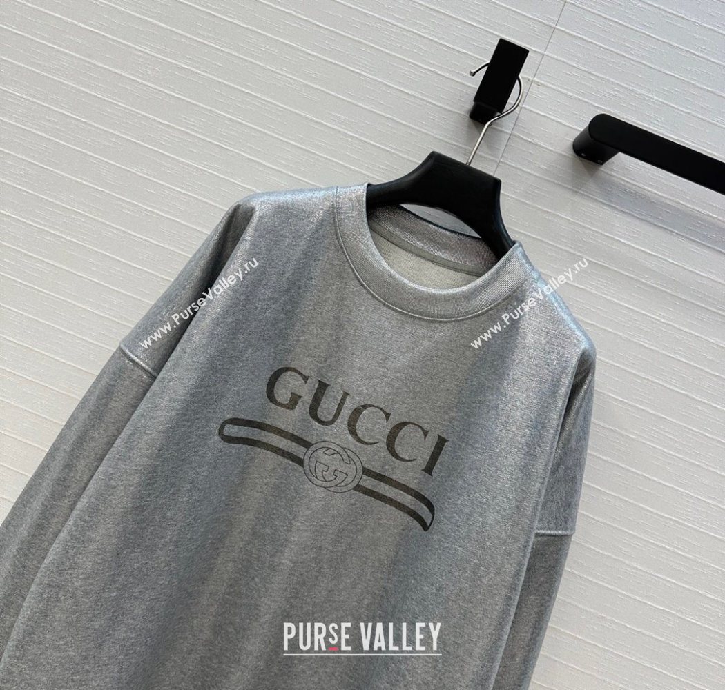 Gucci Cotton Sweatshirt Silver Grey 2025 GG090404 (QI-250904078)