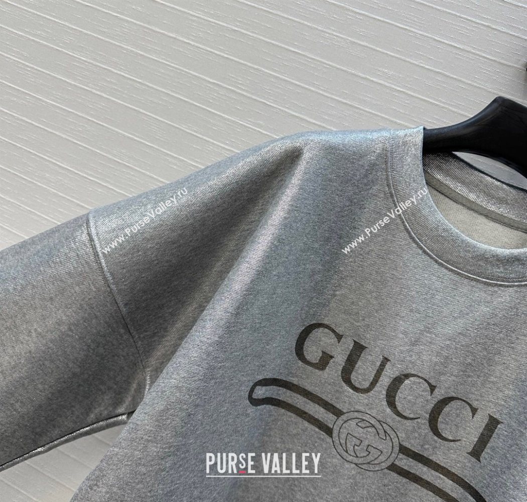 Gucci Cotton Sweatshirt Silver Grey 2025 GG090404 (QI-250904078)