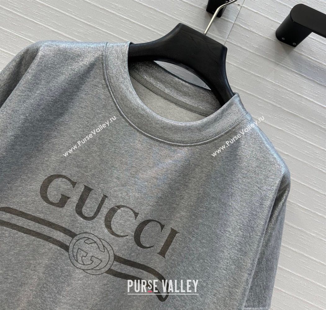 Gucci Cotton Sweatshirt Silver Grey 2025 GG090404 (QI-250904078)