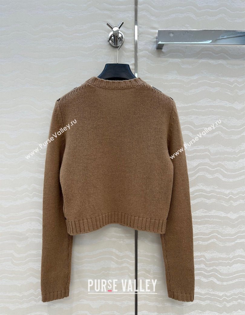 Prada Cashmere Plaid Sweater Brown 2025 PR090426 (QI-250904126)