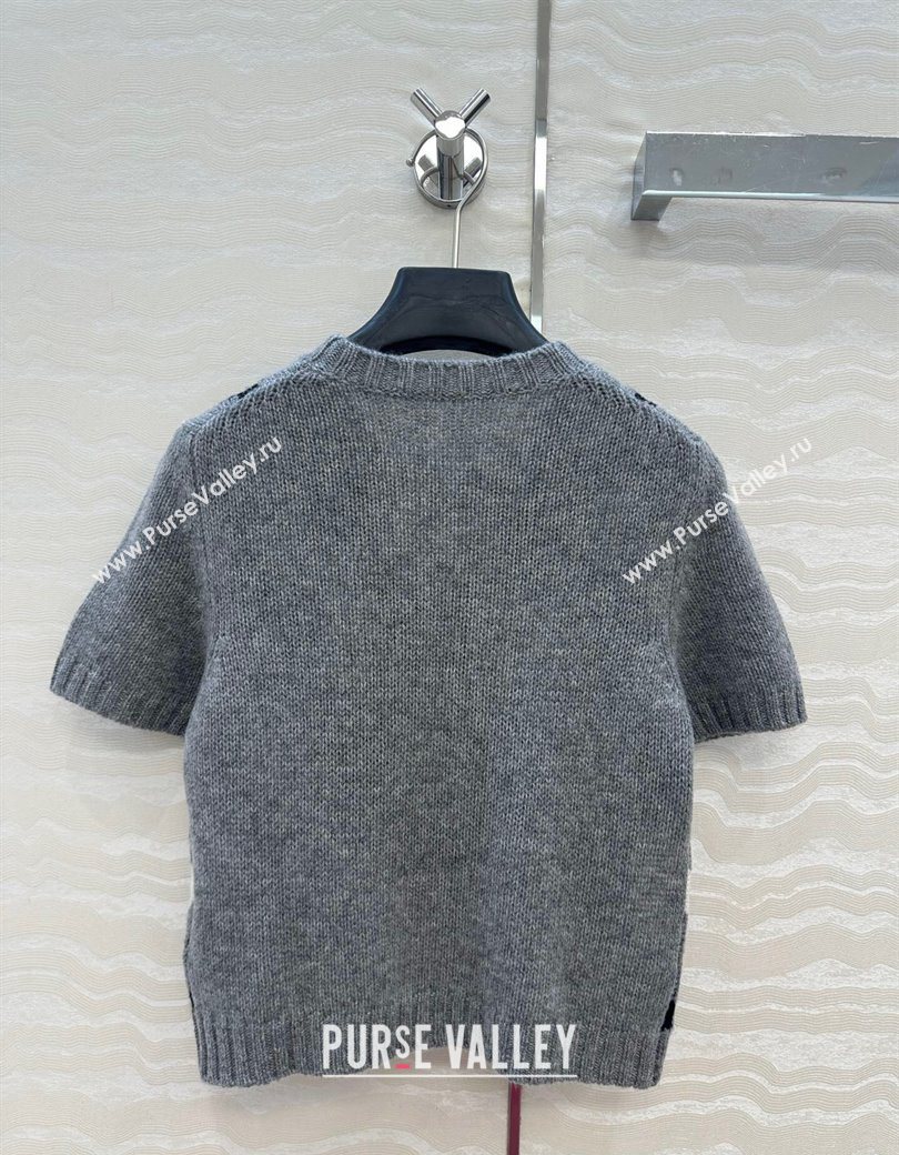 Prada Cashmere Plaid Top Grey 2025 PR090426 (QI-250904129)