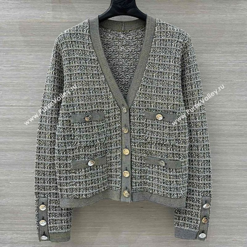 Chanel Wool Cotton Tweed Cardigan Grey 2025 CH090503 (QI-250905003)