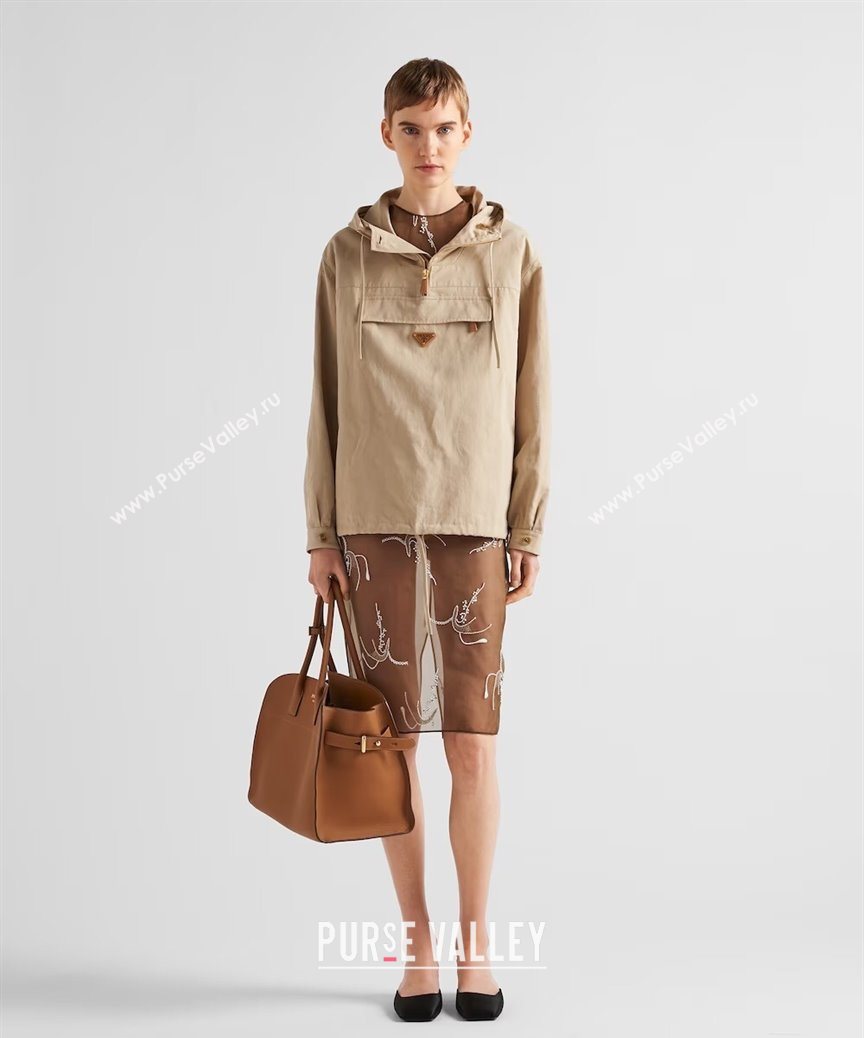 Prada Cotton Sweatshirt Beige Yellow 2025 PR090502 (QI-250905002)