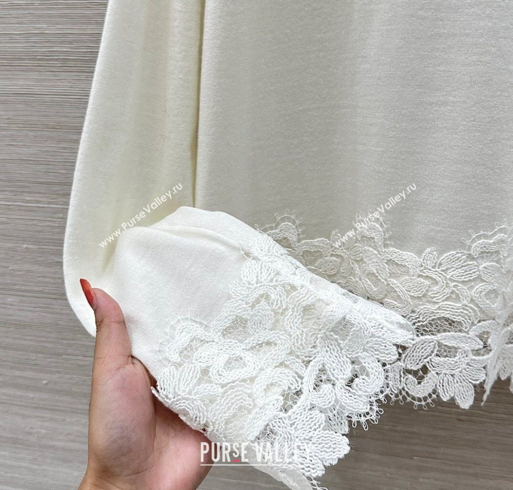 Ermanno Scervino Wool and Lace Top White 2025042933 (QI-250904135)