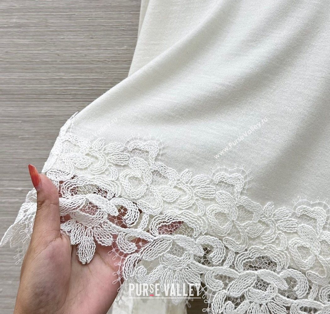 Ermanno Scervino Wool and Lace Top White 2025042933 (QI-250904135)