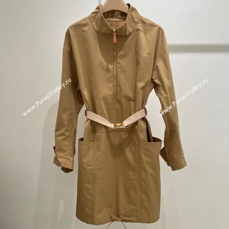 Prada Cotton Shirt Dress Beige 2025 PR090431 (QI-250904131)