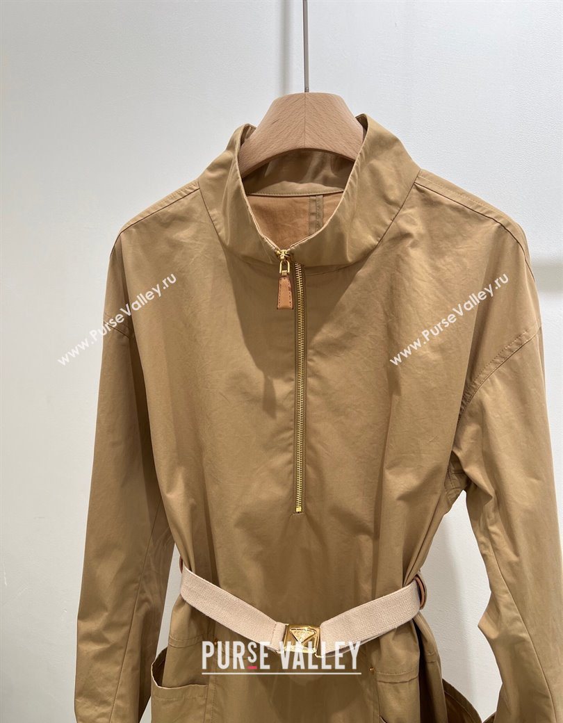 Prada Cotton Shirt Dress Beige 2025 PR090431 (QI-250904131)