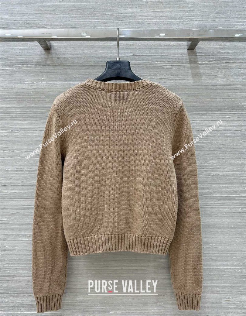 Prada Wool Plaid Sweater Beige 2025 PR090426 (QI-250904127)