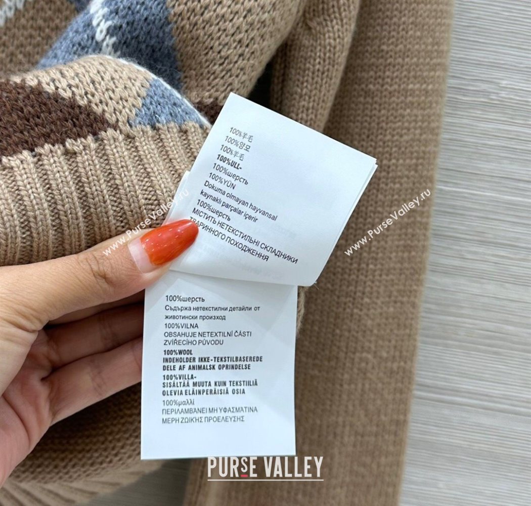 Prada Wool Plaid Cardigan Beige 2025 0814 (QI-250904128)