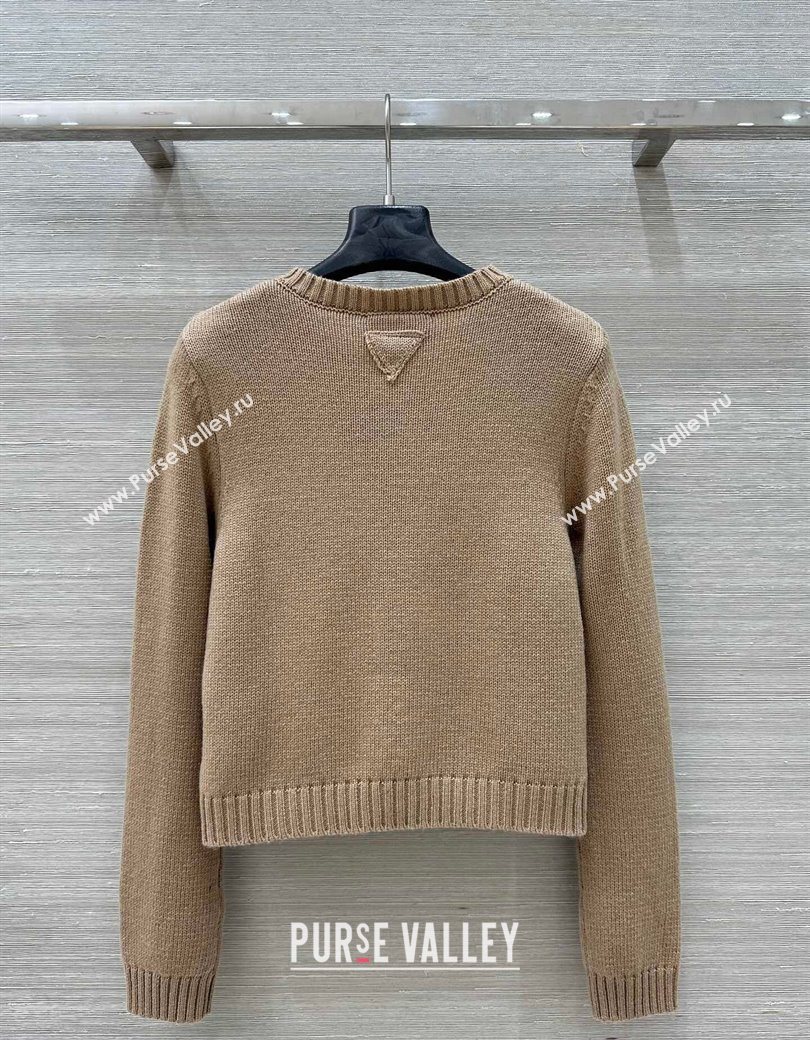 Prada Wool Plaid Cardigan Beige 2025 0814 (QI-250904128)