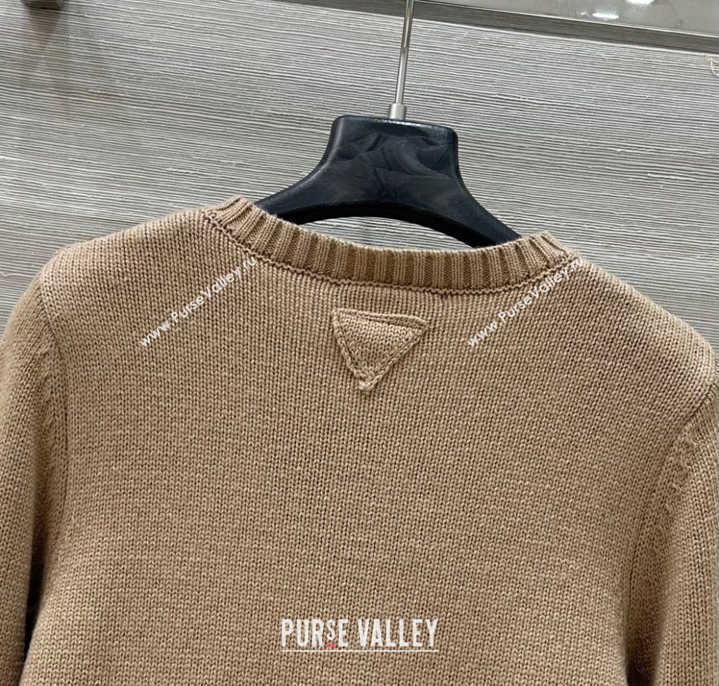 Prada Wool Plaid Cardigan Beige 2025 0814 (QI-250904128)