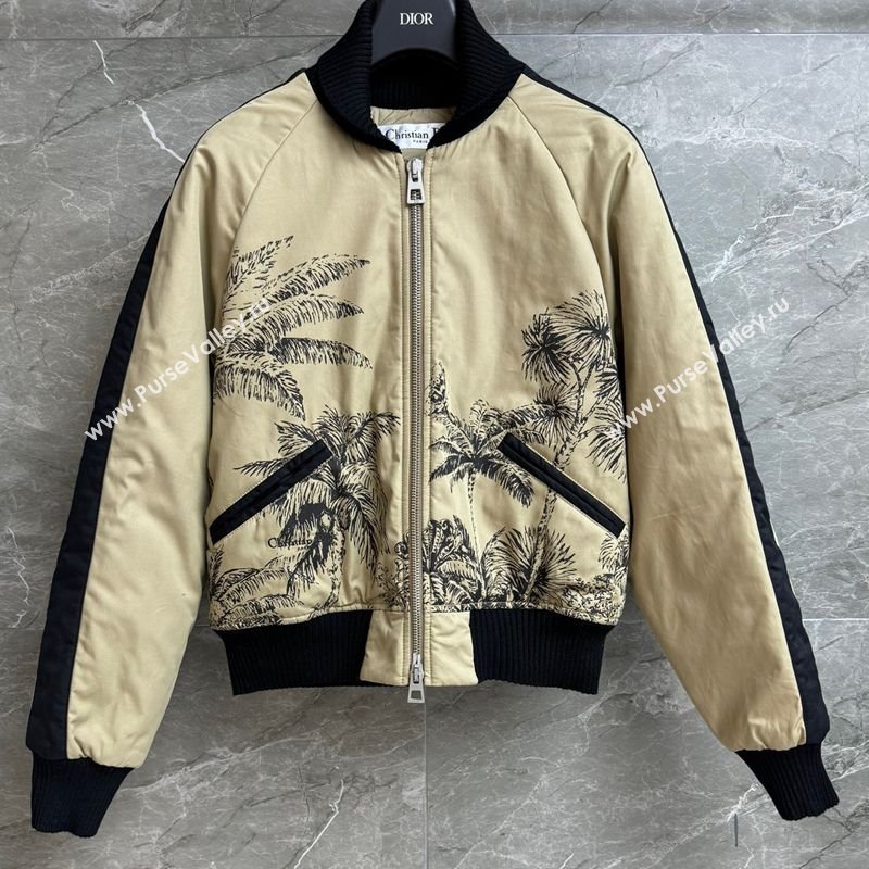 Dior Printed Padded Jacket Khaki 2025 DR090422 (QI-250904122)