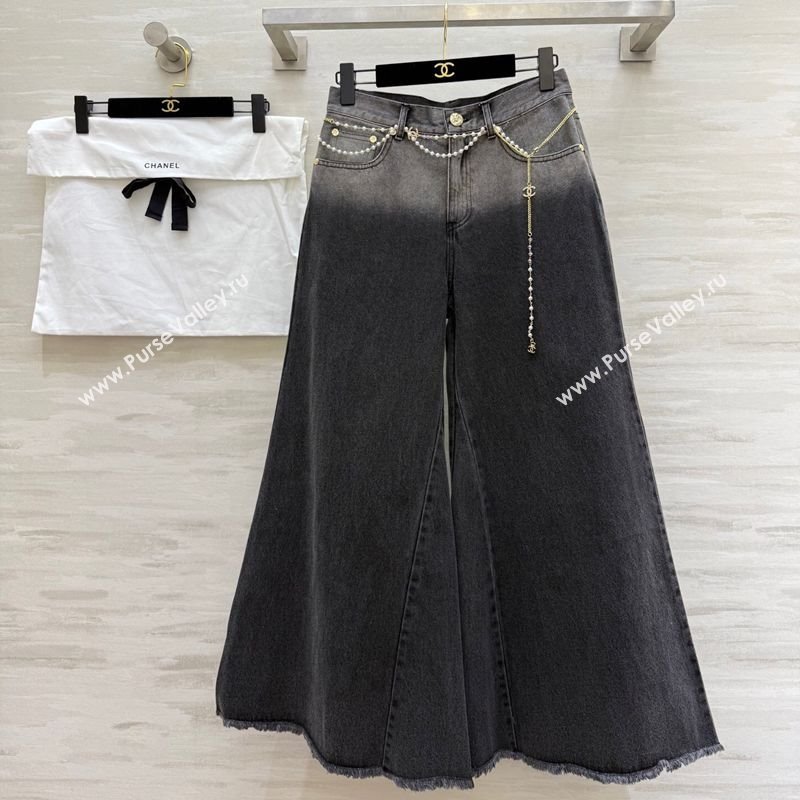 Chanel Jeans with Pearls Chain Black 2025 CH090420 (QI-250904121)