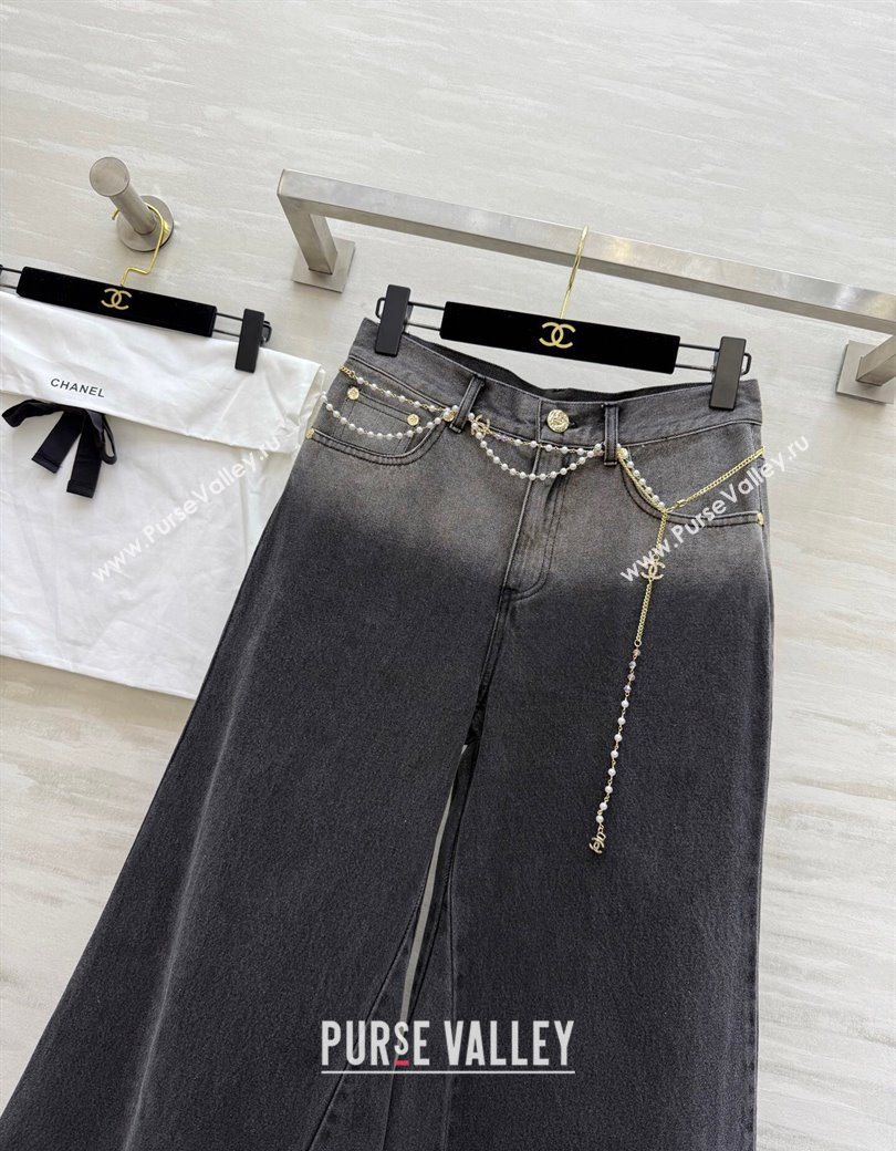 Chanel Jeans with Pearls Chain Black 2025 CH090420 (QI-250904121)