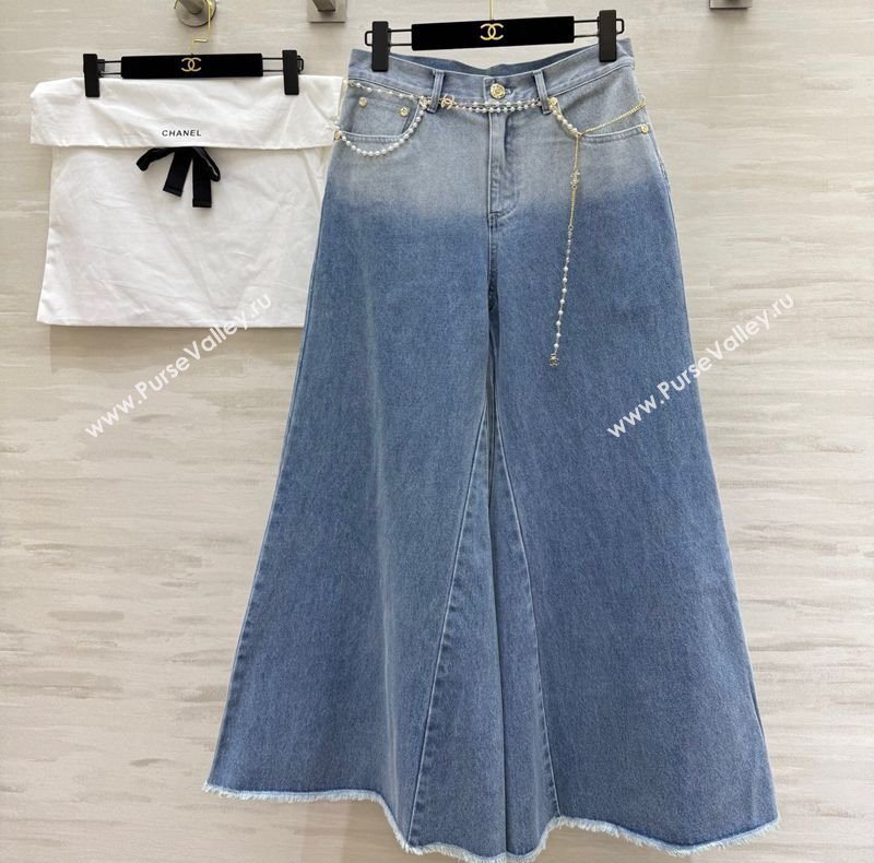 Chanel Jeans with Pearls Chain Blue 2025 CH090420 (QI-250904120)