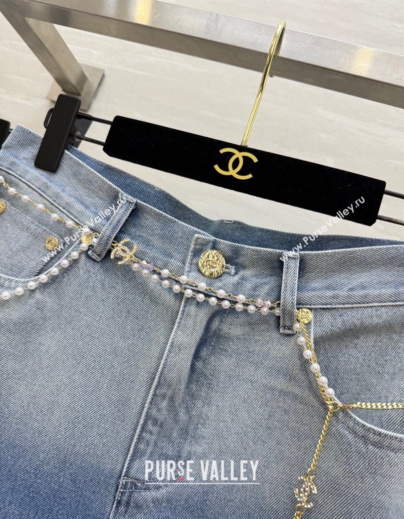 Chanel Jeans with Pearls Chain Blue 2025 CH090420 (QI-250904120)
