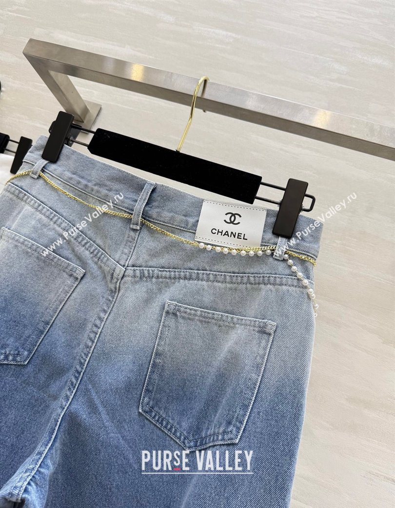 Chanel Jeans with Pearls Chain Blue 2025 CH090420 (QI-250904120)