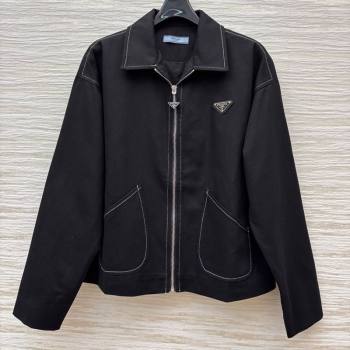 Prada Cotton Jacket Black 2025 PR090515 (QI-250905015)