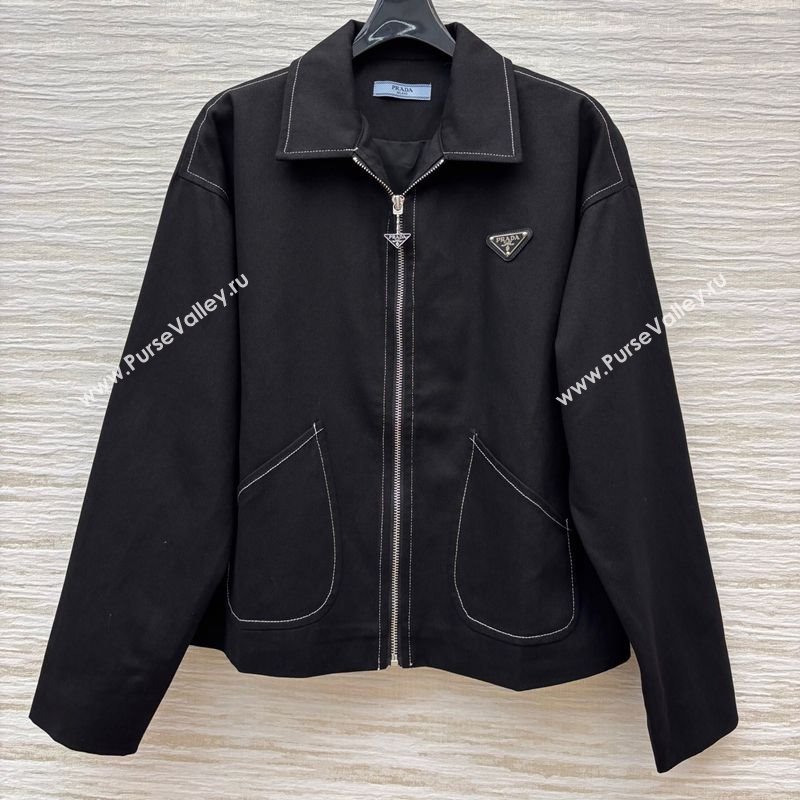 Prada Cotton Jacket Black 2025 PR090515 (QI-250905015)
