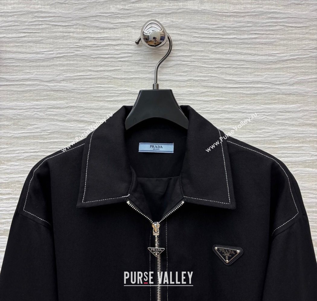 Prada Cotton Jacket Black 2025 PR090515 (QI-250905015)
