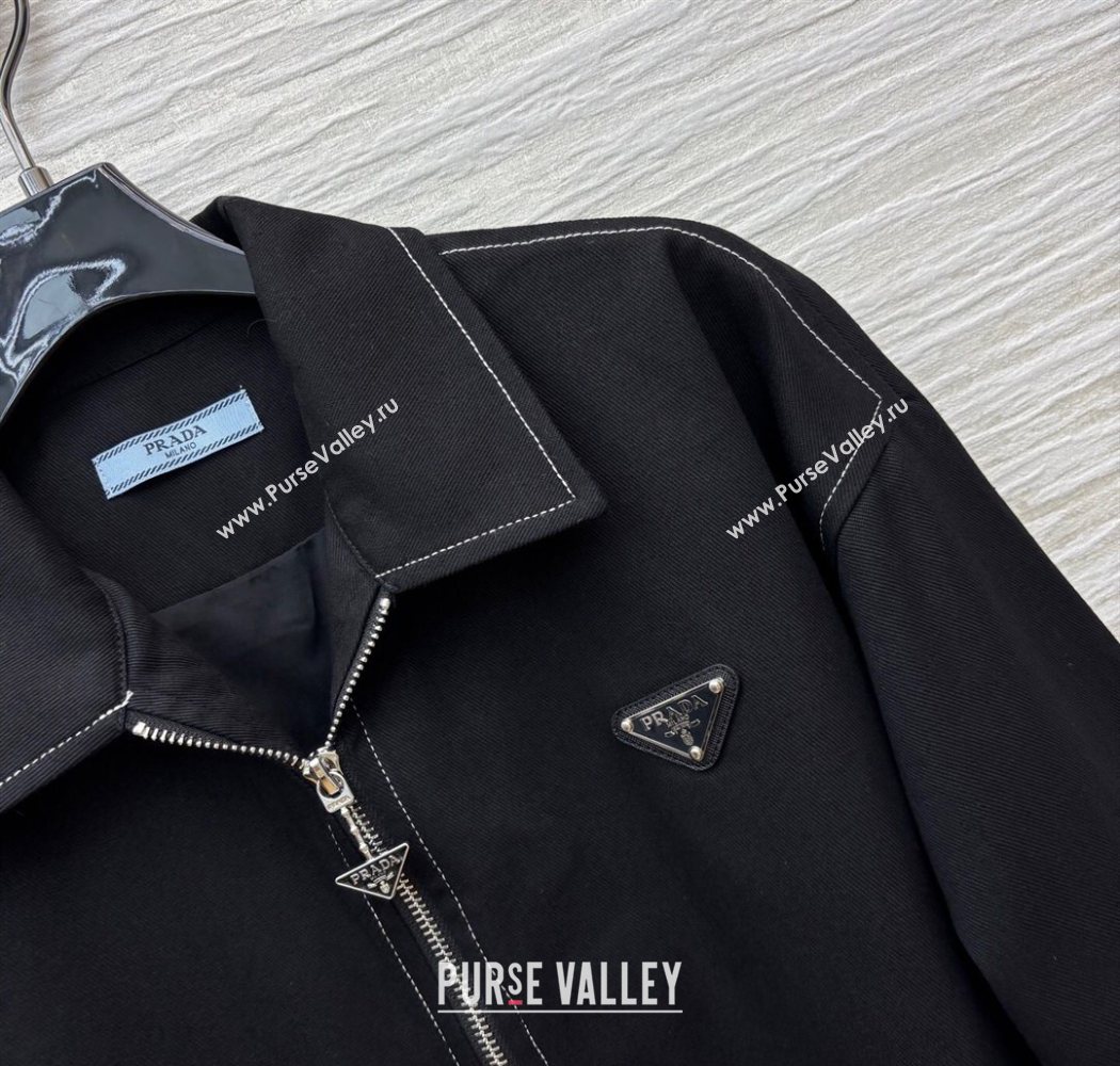 Prada Cotton Jacket Black 2025 PR090515 (QI-250905015)