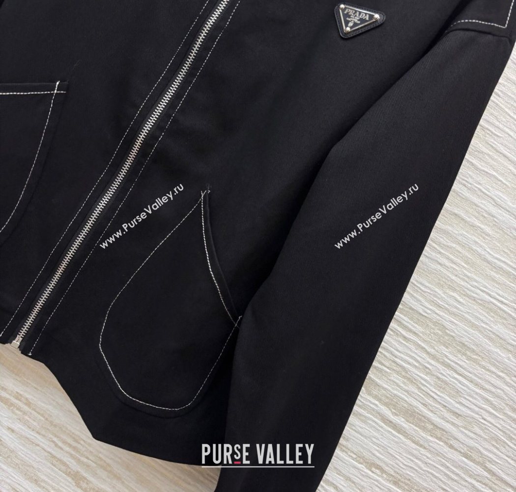 Prada Cotton Jacket Black 2025 PR090515 (QI-250905015)