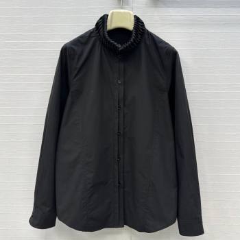 Alaia Cotton Shirt Black 2025 AL122611 (QI-251226069)