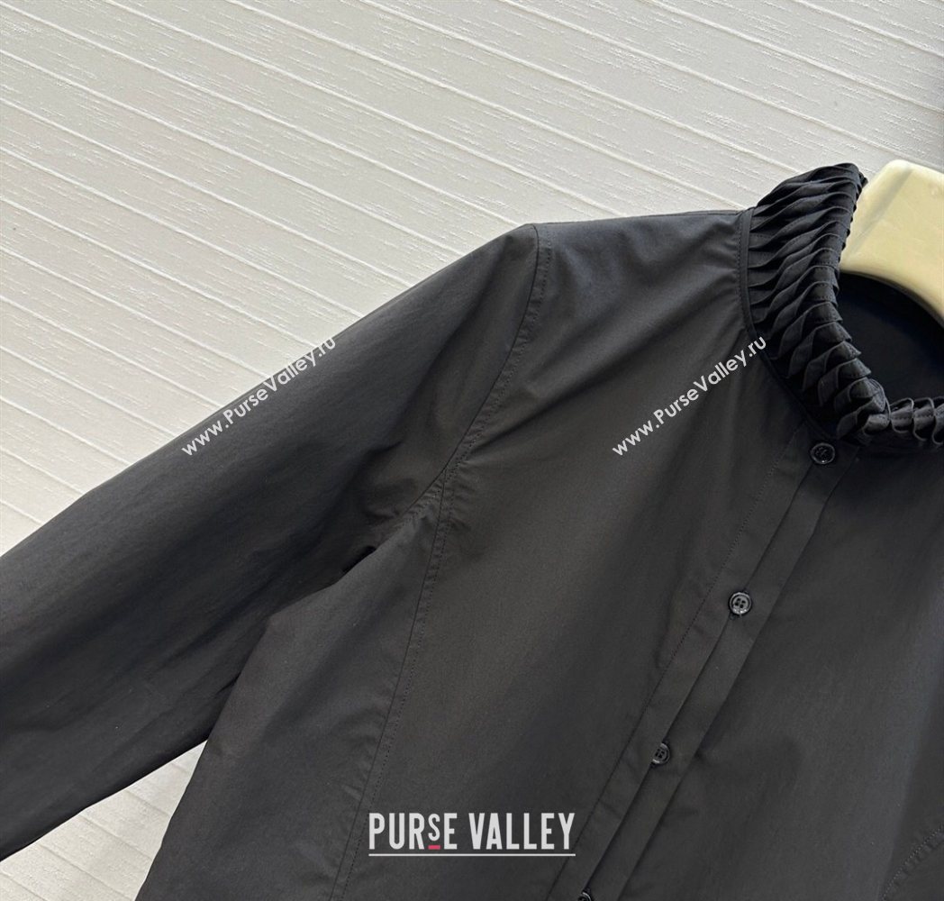 Alaia Cotton Shirt Black 2025 AL122611 (QI-251226069)