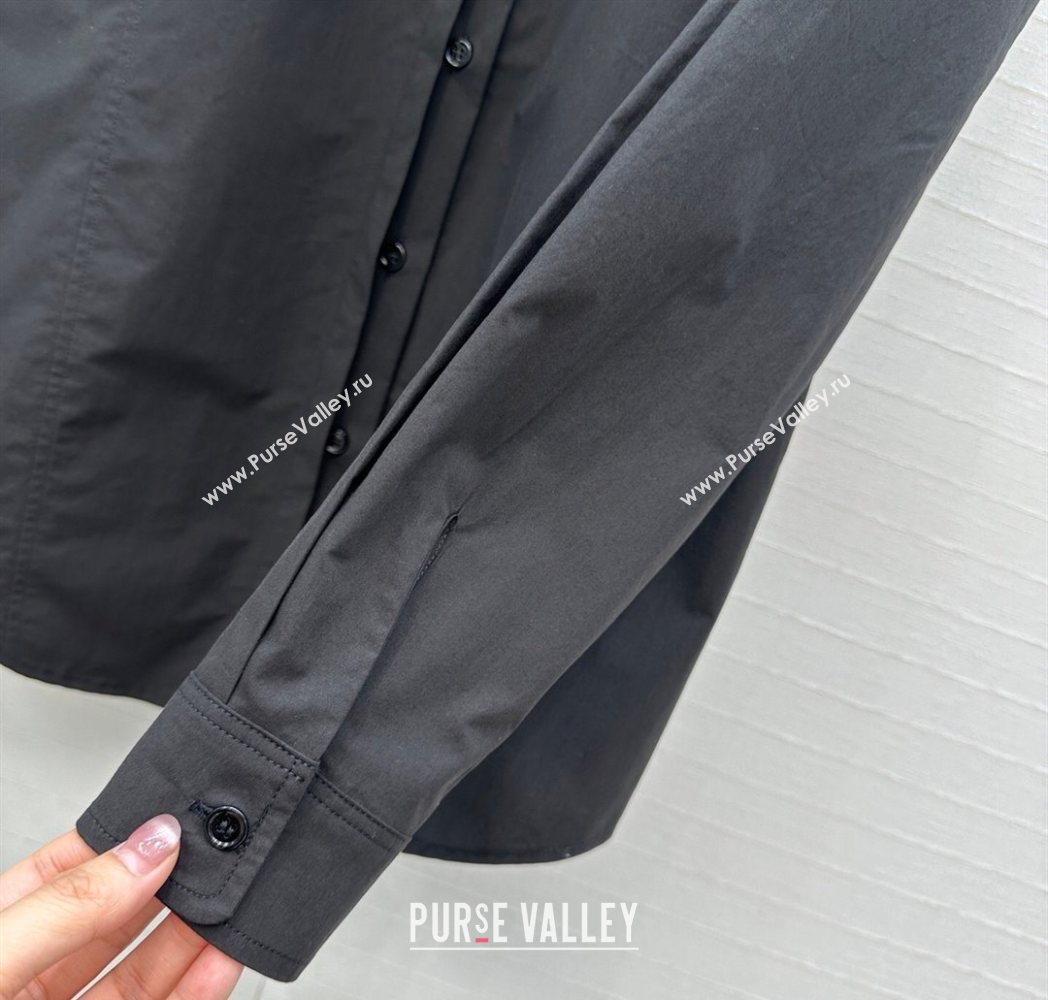 Alaia Cotton Shirt Black 2025 AL122611 (QI-251226069)