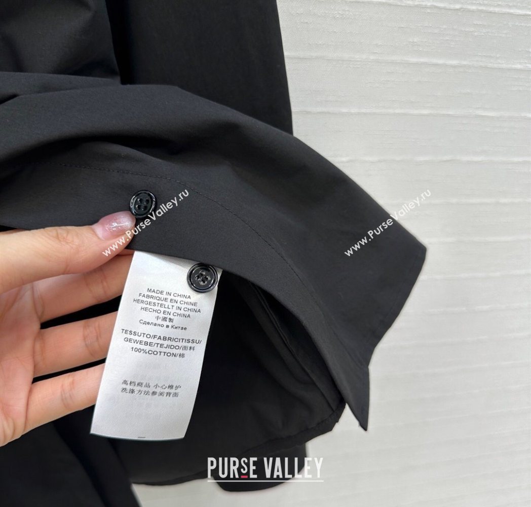 Alaia Cotton Shirt Black 2025 AL122611 (QI-251226069)