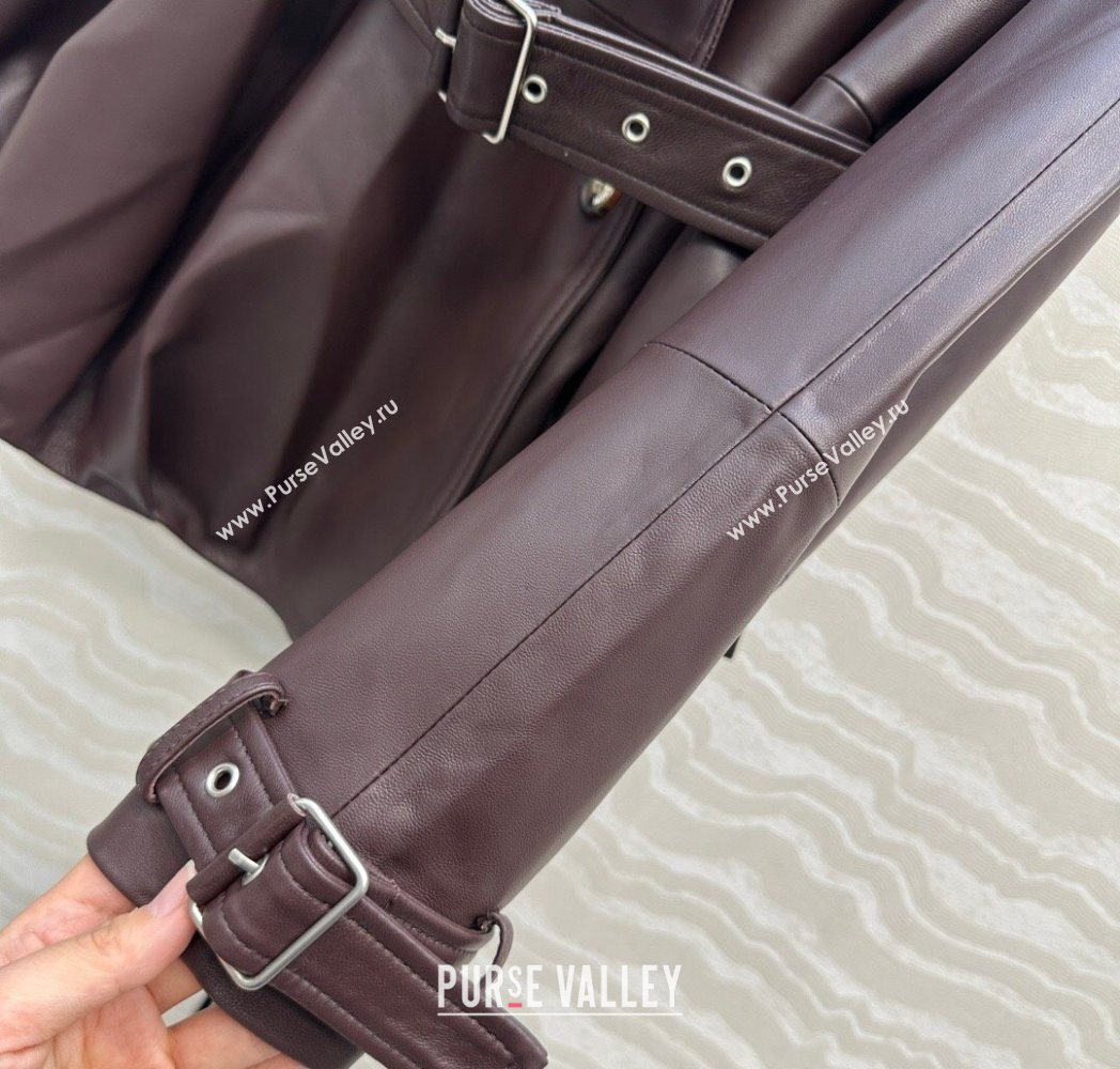 Loewe Lambskin Leather Jacket Brown 2025 LW122605 (QI-251226037)