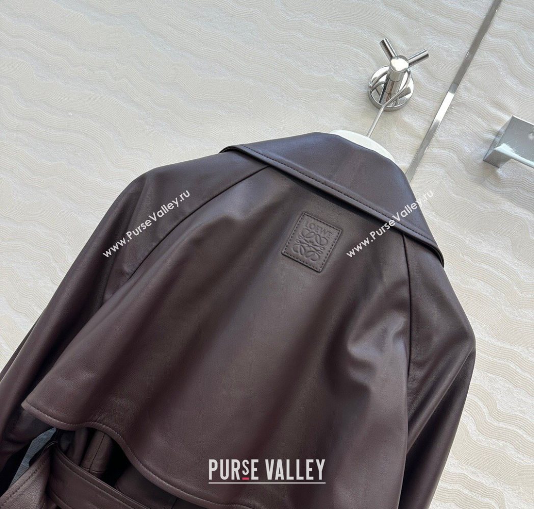 Loewe Lambskin Leather Jacket Brown 2025 LW122605 (QI-251226037)