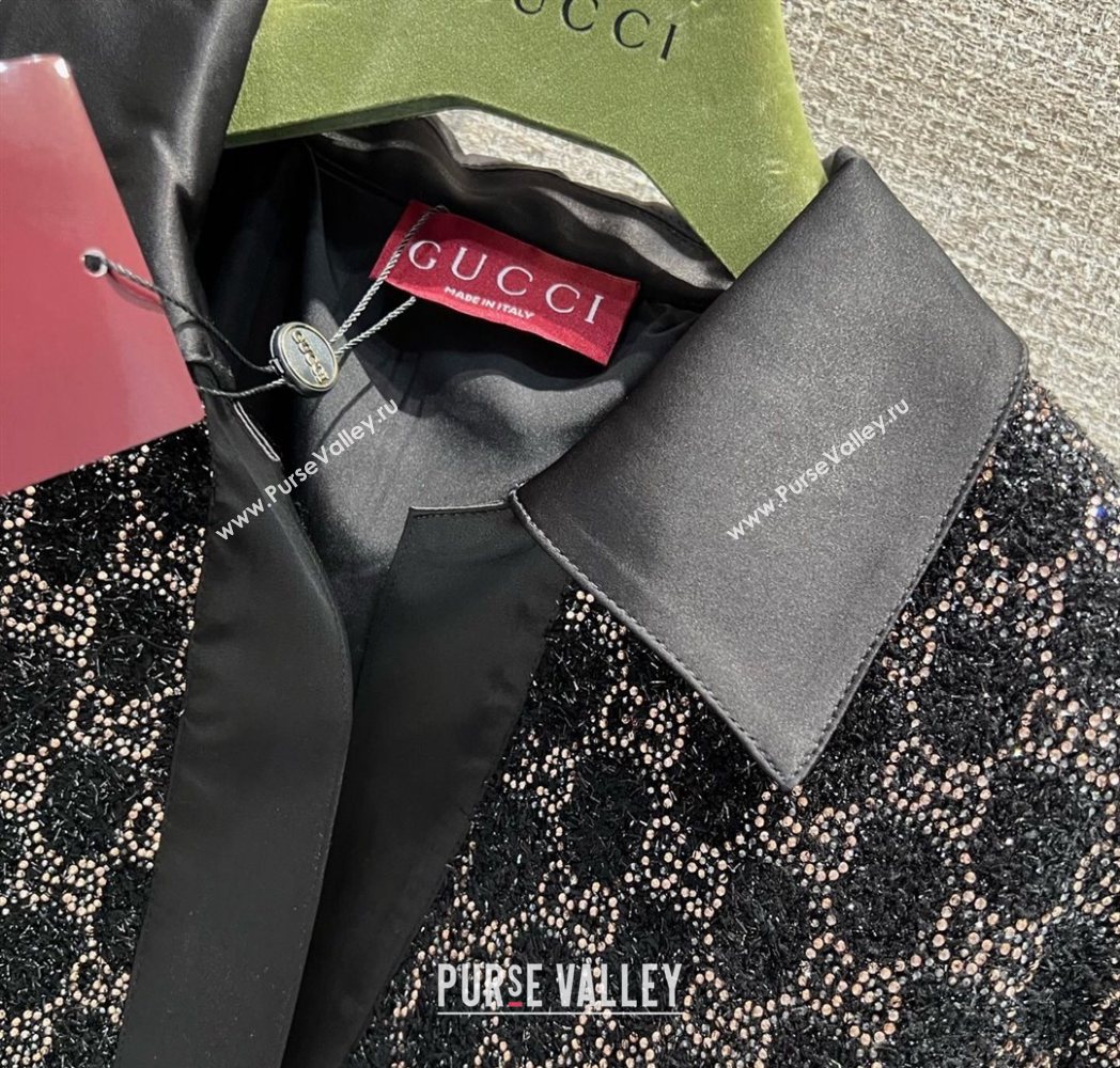 Gucci GG Strass Polo Shirt Black/Gold 2025 GG122605 (QI-251226041)