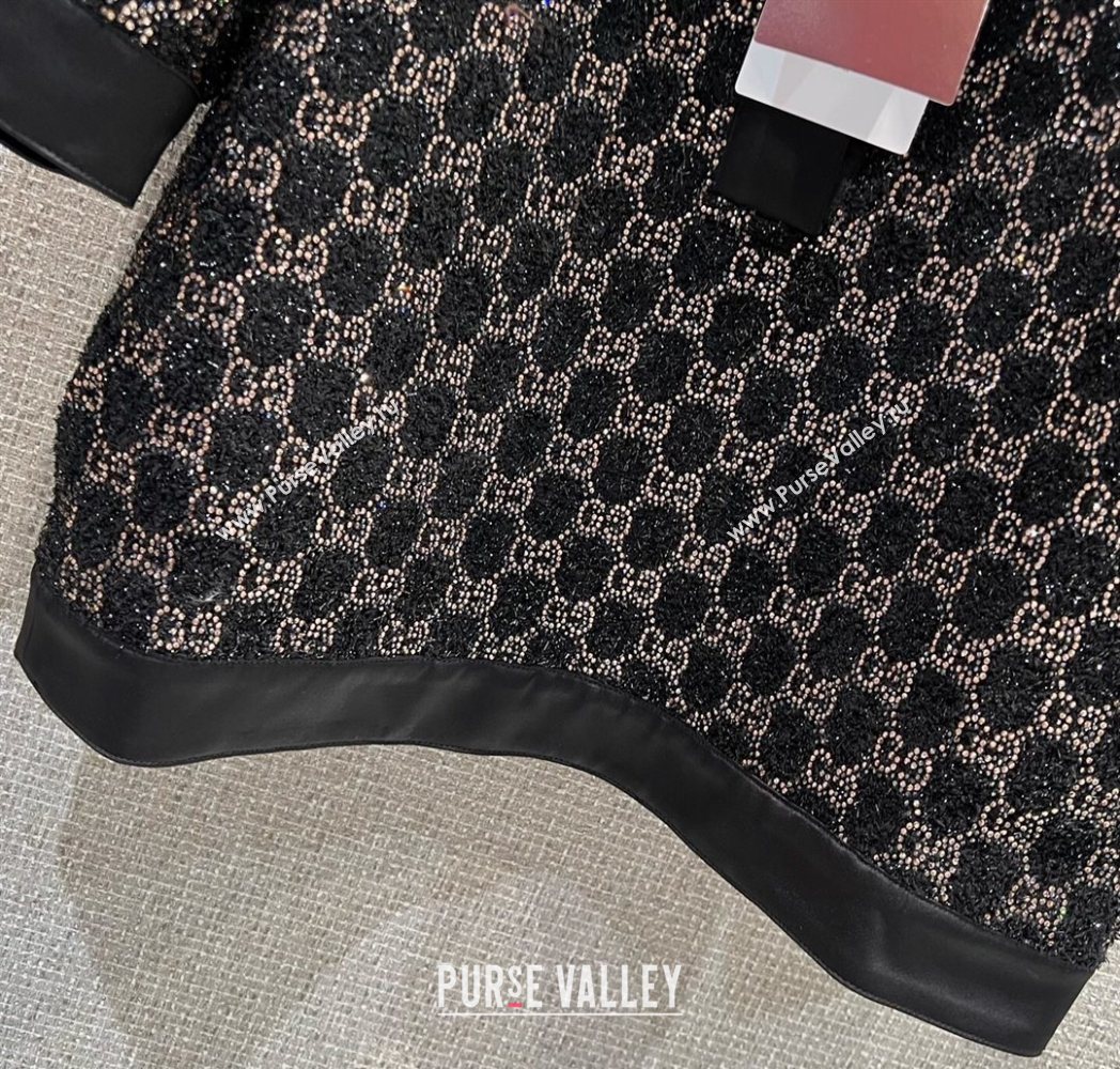 Gucci GG Strass Polo Shirt Black/Gold 2025 GG122605 (QI-251226041)