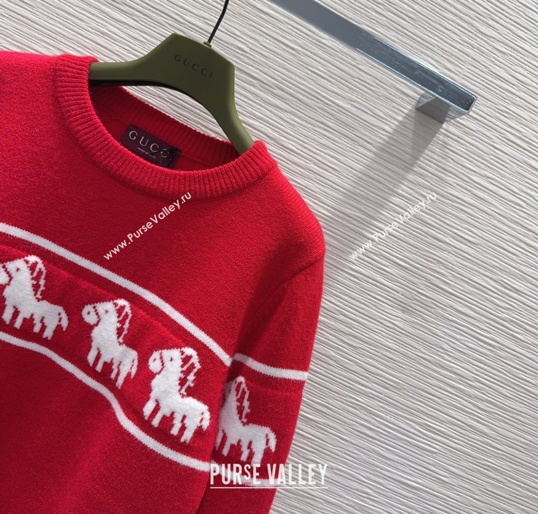 Gucci Wool Sweater Red 2025 GG122605 (QI-251226033)