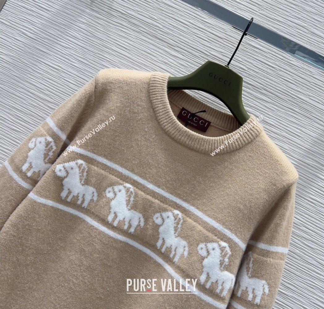 Gucci Wool Sweater Beige 2025 GG122605 (QI-251226034)