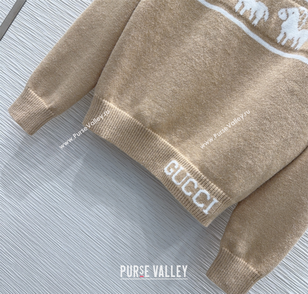 Gucci Wool Sweater Beige 2025 GG122605 (QI-251226034)