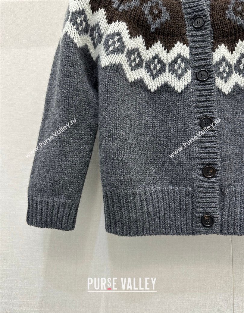 Prada Wool Cashmere Blend Cardigan Grey 2025 PR122702 (QI-251227014)