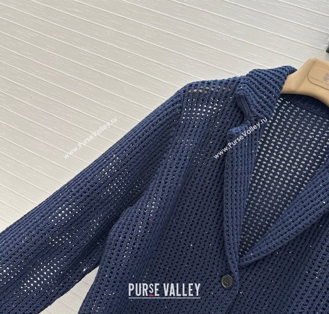 Brunello Cucinelli Knit Jacket Dark Blue 2025 BC122701 (QI-251227001)
