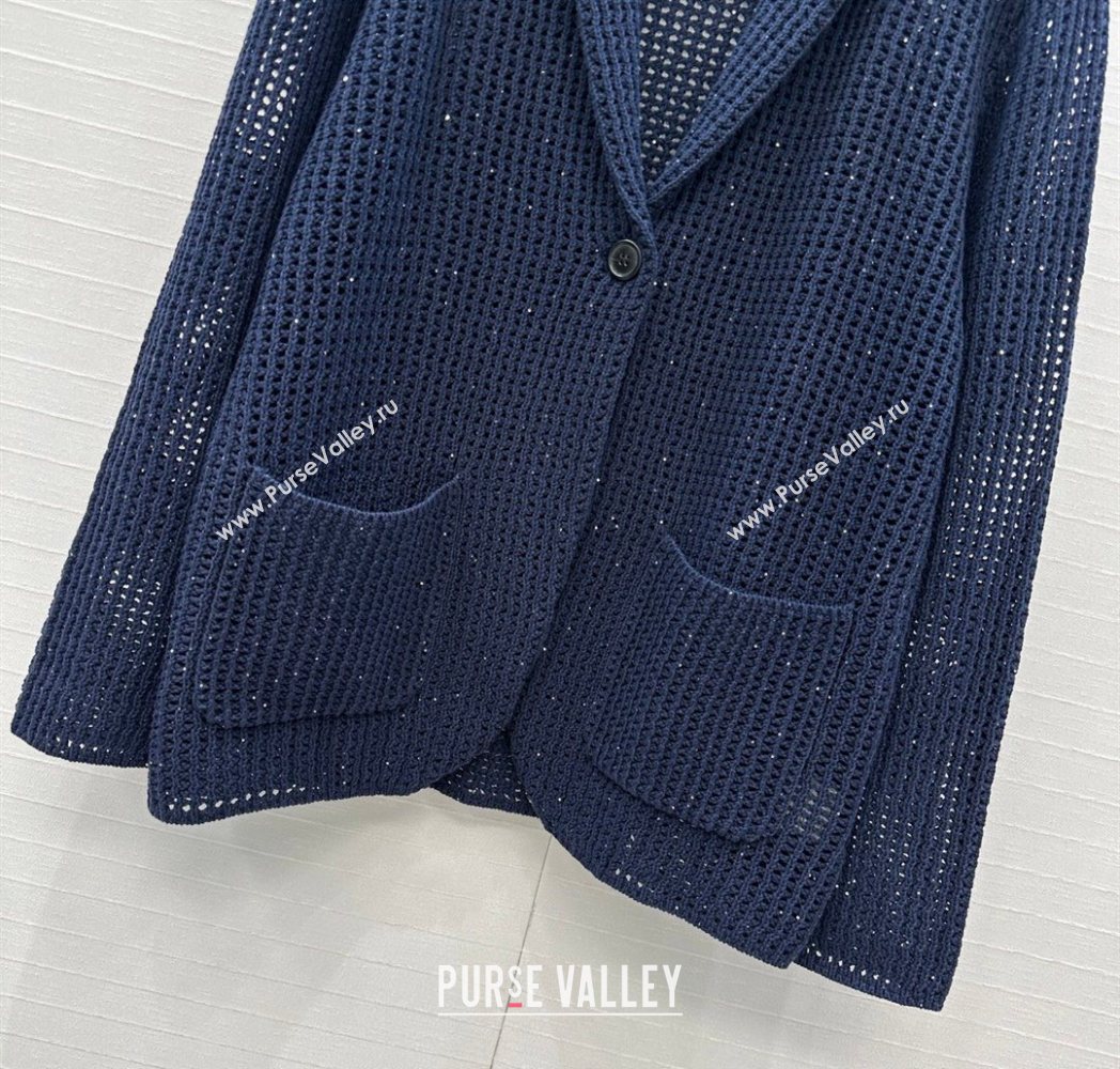 Brunello Cucinelli Knit Jacket Dark Blue 2025 BC122701 (QI-251227001)