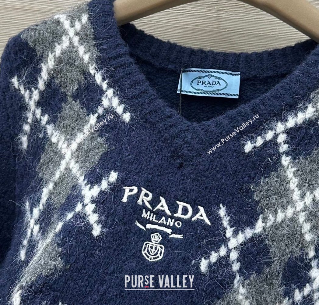 Prada Wool Cashmere Sweater Blue 2025 PR122712 (QI-251227050)