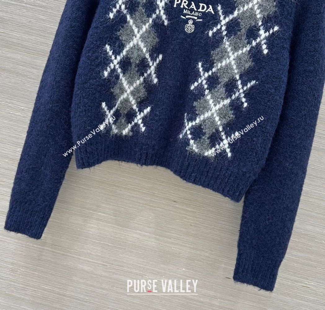 Prada Wool Cashmere Sweater Blue 2025 PR122712 (QI-251227050)