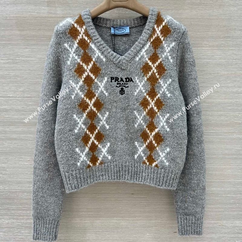 Prada Wool Cashmere Sweater Grey 2025 PR122712 (QI-251227051)
