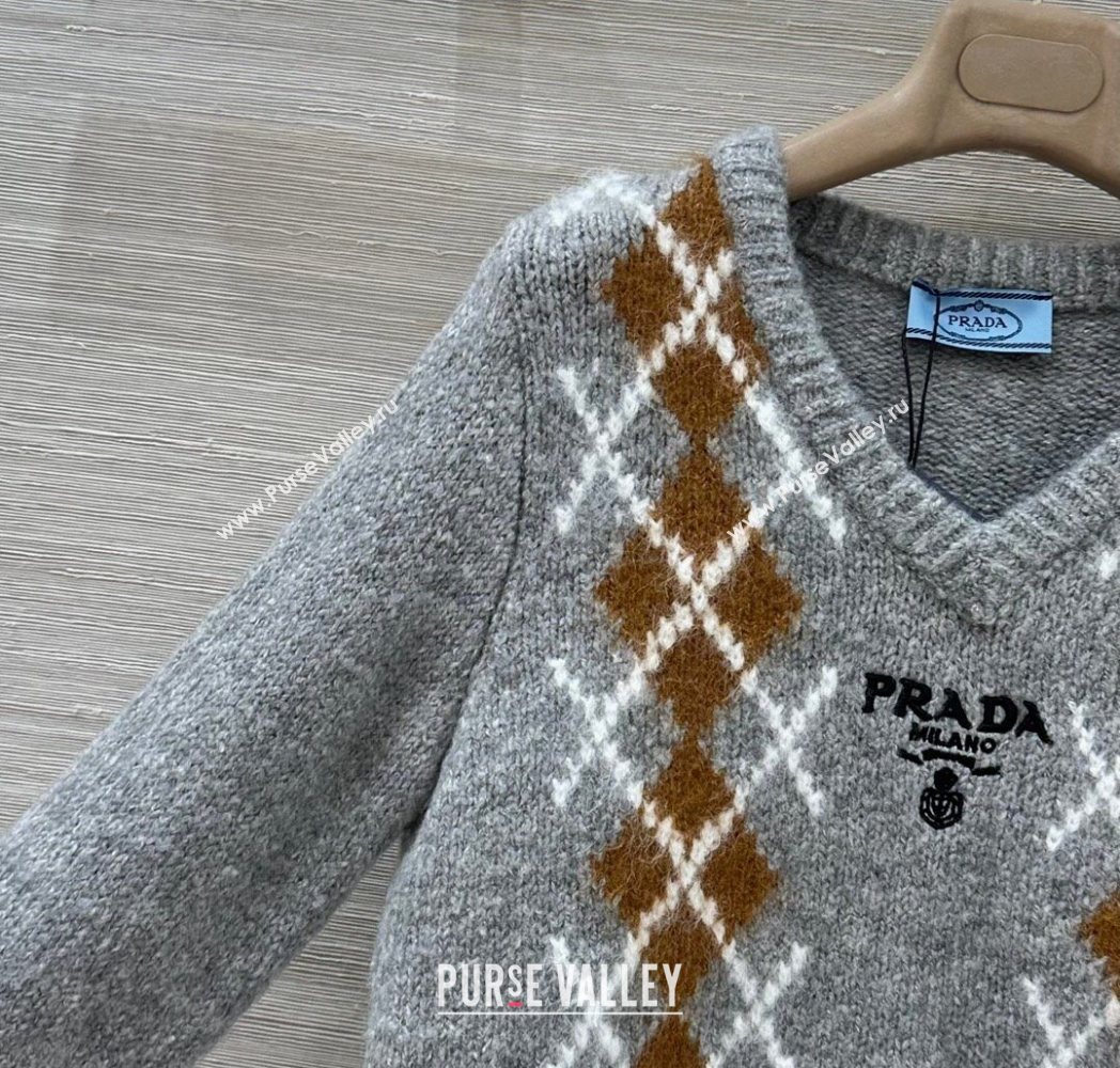Prada Wool Cashmere Sweater Grey 2025 PR122712 (QI-251227051)