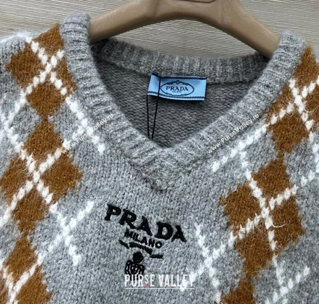 Prada Wool Cashmere Sweater Grey 2025 PR122712 (QI-251227051)